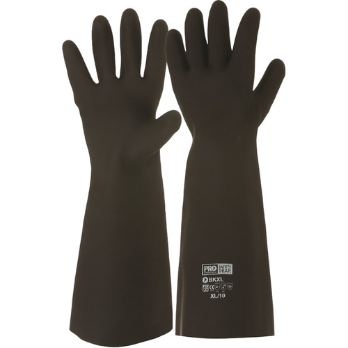 WORKWEAR, SAFETY & CORPORATE CLOTHING SPECIALISTS - Black Knight 46cm Rubber Gloves