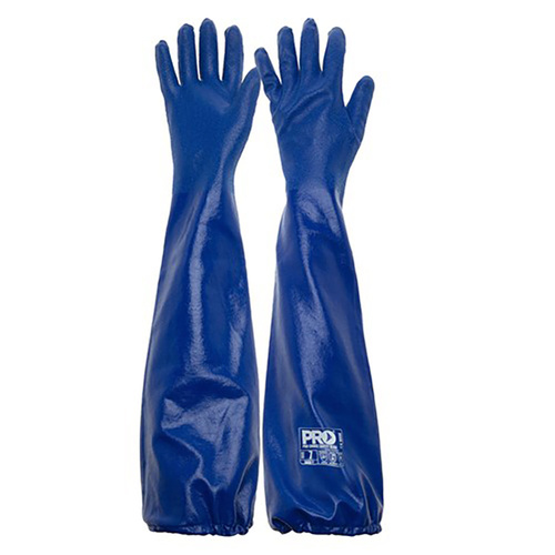 WORKWEAR, SAFETY & CORPORATE CLOTHING SPECIALISTS - Blue Nitrile Extended Length Chemical Glove (MOQ 6)