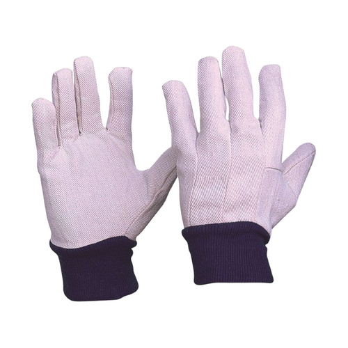 WORKWEAR, SAFETY & CORPORATE CLOTHING SPECIALISTS Cotton Drill Blue Knit Wrist Gloves Men's Size (MOQ 12)