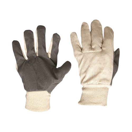 WORKWEAR, SAFETY & CORPORATE CLOTHING SPECIALISTS Cotton Drill Vinyl Palm Gloves Large (MOQ 12)