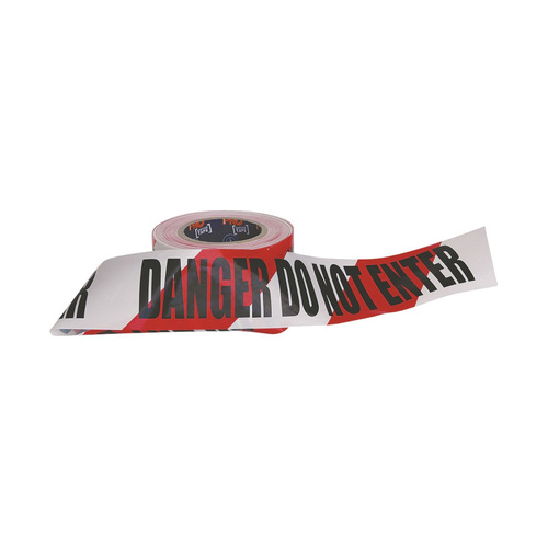 WORKWEAR, SAFETY & CORPORATE CLOTHING SPECIALISTS - Barricade Tape - 100m x 75mm DANGER DO NOT ENTER Print (MOQ 5)