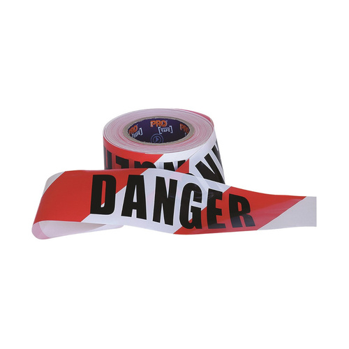 WORKWEAR, SAFETY & CORPORATE CLOTHING SPECIALISTS - Barricade Tape - 100m x 75mm DANGER Print (MOQ 5)