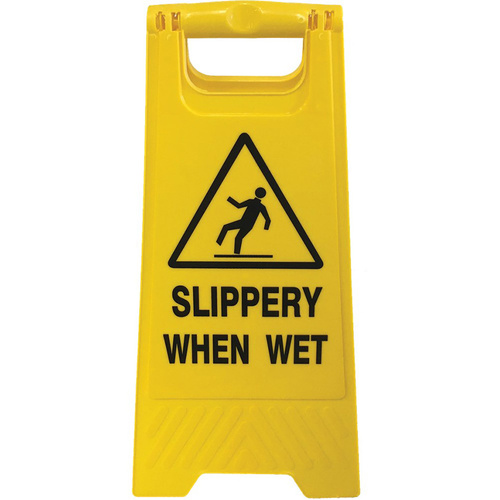 WORKWEAR, SAFETY & CORPORATE CLOTHING SPECIALISTS - DISCONTINUED - Floor Stand Yellow 'Slippery When Wet'