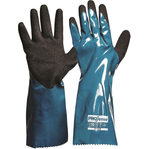 WORKWEAR, SAFETY & CORPORATE CLOTHING SPECIALISTS - Prochem 35cm Green/Black Nitrile PU (MOQ 12)
