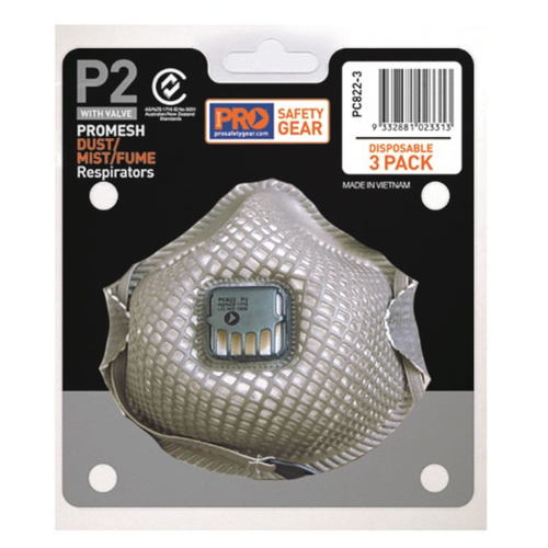 WORKWEAR, SAFETY & CORPORATE CLOTHING SPECIALISTS - Dust Masks Promesh P2+Valve / 3 Pack