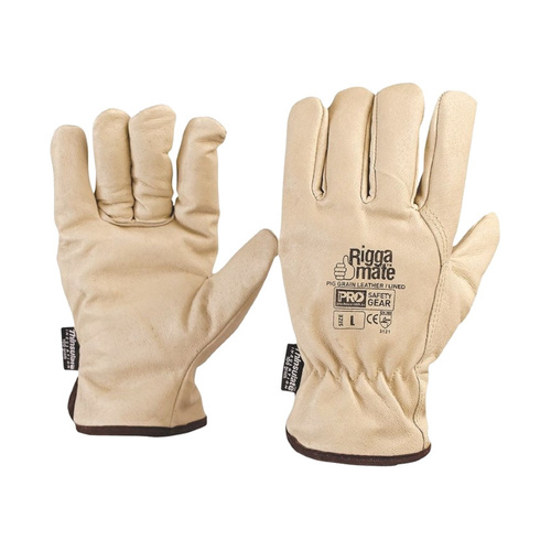 WORKWEAR, SAFETY & CORPORATE CLOTHING SPECIALISTS Riggamate Lined Glove - Pig Grain Leather (MOQ 6)