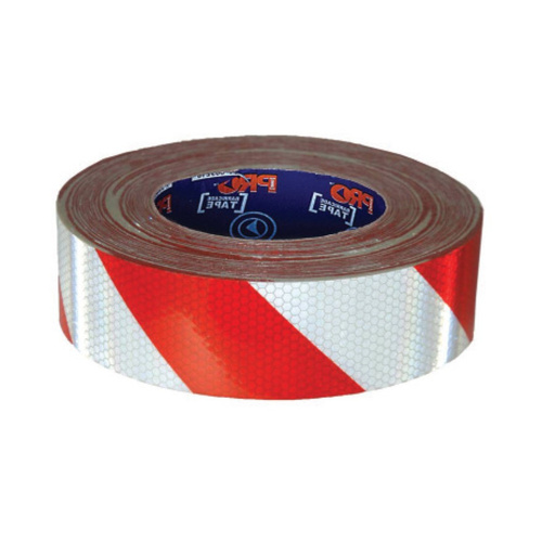 WORKWEAR, SAFETY & CORPORATE CLOTHING SPECIALISTS Self Adhesive Reflective Hazard Tape Red & White. 50m x 50mm