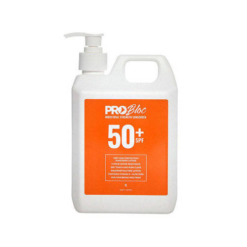 WORKWEAR, SAFETY & CORPORATE CLOTHING SPECIALISTS - PROBLOC SPF 50 + Sunscreen 1L Pump Bottle