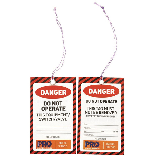 WORKWEAR, SAFETY & CORPORATE CLOTHING SPECIALISTS - Safety Tag -125mm x 75mm Danger