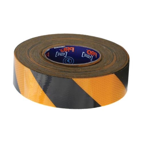 WORKWEAR, SAFETY & CORPORATE CLOTHING SPECIALISTS Self Adhesive Reflective Hazard Tape Yellow & Black. 50m x 50mm