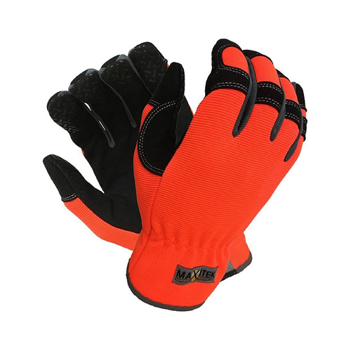 WORKWEAR, SAFETY & CORPORATE CLOTHING SPECIALISTS - DISCONTINUED - MAXITEK VIS RIGGER MKII SYNTHETIC LEATHER PALM HI-VIZ