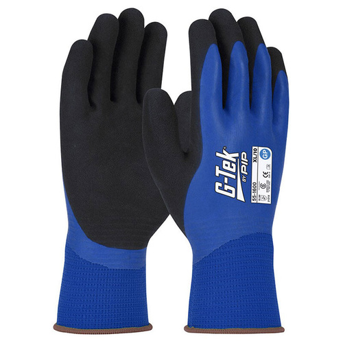 WORKWEAR, SAFETY & CORPORATE CLOTHING SPECIALISTS - G-Tek Blue Poly GP Double Dip Latex Glove (MOQ 12)
