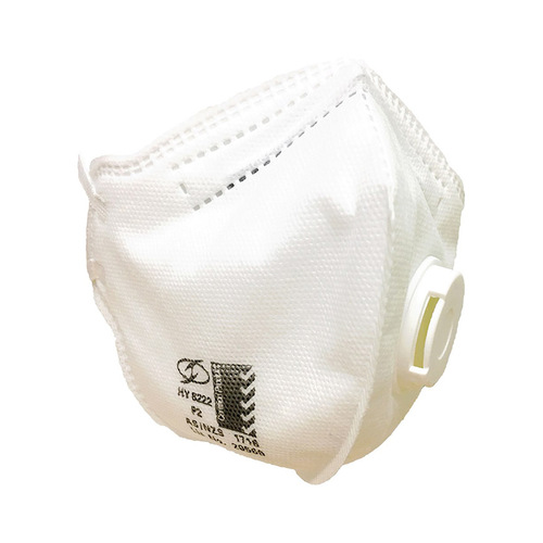 WORKWEAR, SAFETY & CORPORATE CLOTHING SPECIALISTS DISCONTINUED - P2 RESPIRATOR WITH VALVE HORIZONTAL FLAT FOLD (10/BOX)