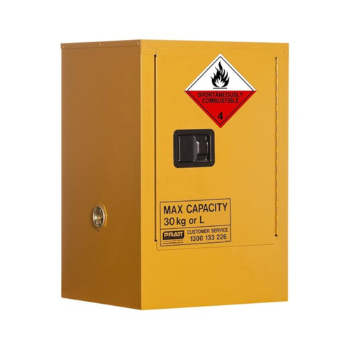 WORKWEAR, SAFETY & CORPORATE CLOTHING SPECIALISTS CLASS 4 DANGEROUS GOODS STORAGE CABINET: 30L - 1 DOOR - 1 SHELF