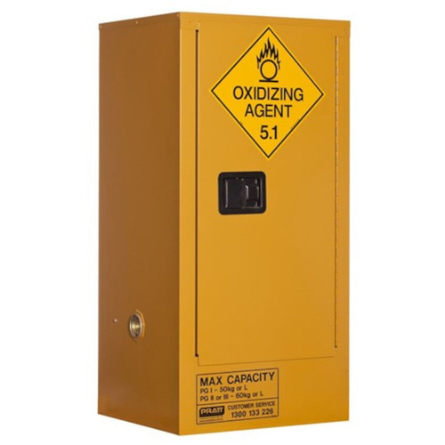WORKWEAR, SAFETY & CORPORATE CLOTHING SPECIALISTS - OXIDIZING AGENT STORAGE CABINET: 60L - 1 DOOR - 2 SHELVES