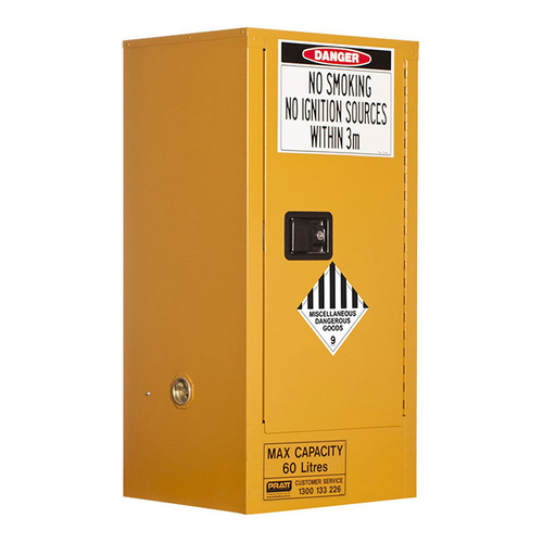 WORKWEAR, SAFETY & CORPORATE CLOTHING SPECIALISTS MISCELLANEOUS DANGEROUS GOODS STORAGE CABINET: 60L - 1 DOOR - 2 SHELVES