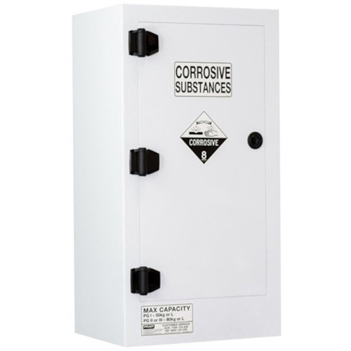 WORKWEAR, SAFETY & CORPORATE CLOTHING SPECIALISTS - CORROSIVE SUBSTANCE STORAGE CABINET: POLYPROPYLENE - 80L - 1 DOOR - 2 SHELVES