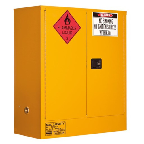 WORKWEAR, SAFETY & CORPORATE CLOTHING SPECIALISTS FLAMMABLE LIQUID STORAGE CABINET: 160L - 2 DOORS - 2 SHELVES