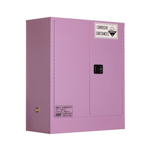 WORKWEAR, SAFETY & CORPORATE CLOTHING SPECIALISTS - CORROSIVE SUBSTANCE STORAGE CABINET: METAL - 160L - 2 DOORS - 2 SHELVES