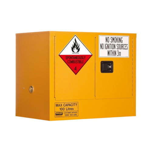 WORKWEAR, SAFETY & CORPORATE CLOTHING SPECIALISTS CLASS 4 DANGEROUS GOODS STORAGE CABINET: 100L - 2 DOORS - 1 SHELF