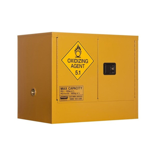 WORKWEAR, SAFETY & CORPORATE CLOTHING SPECIALISTS - OXIDIZING AGENT STORAGE CABINET: 100L - 2 DOORS - 1 SHELF