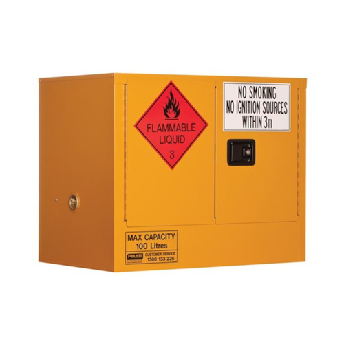 WORKWEAR, SAFETY & CORPORATE CLOTHING SPECIALISTS - FLAMMABLE LIQUID STORAGE CABINET: 100L - 2 DOORS - 1 SHELF
