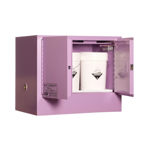 WORKWEAR, SAFETY & CORPORATE CLOTHING SPECIALISTS CORROSIVE SUBSTANCE STORAGE CABINET: METAL - 100L - 2 DOORS - 1 SHELF