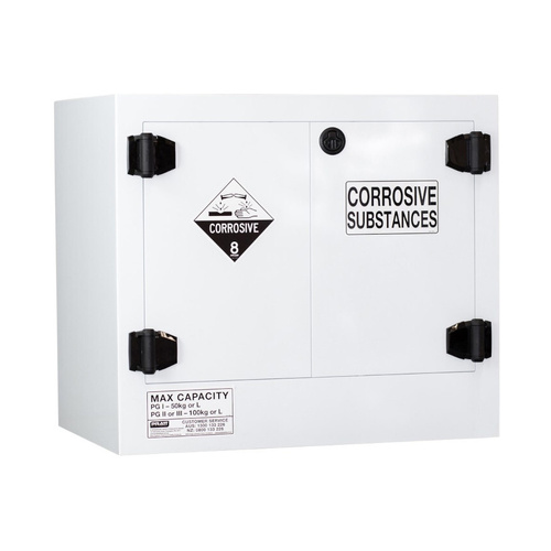 WORKWEAR, SAFETY & CORPORATE CLOTHING SPECIALISTS CORROSIVE SUBSTANCE STORAGE CABINET: POLYPROPYLENE - 100L - 2 DOORS - 1 SHELF