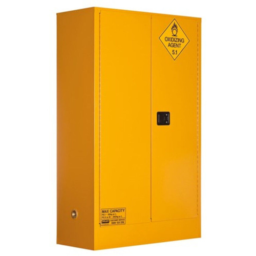 WORKWEAR, SAFETY & CORPORATE CLOTHING SPECIALISTS OXIDIZING AGENT STORAGE CABINET: 250L - 2 DOORS - 3 SHELVES