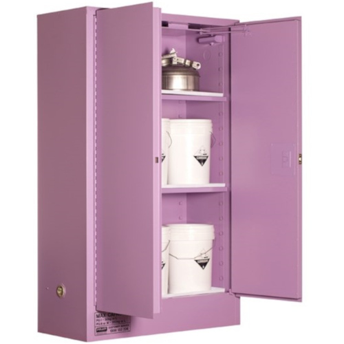 WORKWEAR, SAFETY & CORPORATE CLOTHING SPECIALISTS CORROSIVE SUBSTANCE STORAGE CABINET: METAL - 250L - 2 DOORS - 3 SHELVES