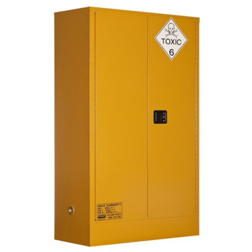 WORKWEAR, SAFETY & CORPORATE CLOTHING SPECIALISTS - TOXIC SUBSTANCE STORAGE CABINET: 250L - 2 DOORS - 3 SHELVES