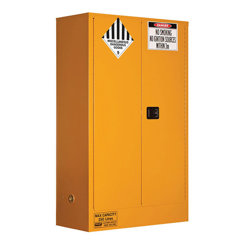 WORKWEAR, SAFETY & CORPORATE CLOTHING SPECIALISTS MISCELLANEOUS DANGEROUS GOODS STORAGE CABINET: 250L - 2 DOORS - 3 SHELVES