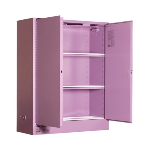 WORKWEAR, SAFETY & CORPORATE CLOTHING SPECIALISTS CORROSIVE SUBSTANCE STORAGE CABINET: METAL - 350L - 2 DOORS - 3 SHELVES