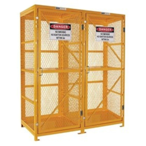 WORKWEAR, SAFETY & CORPORATE CLOTHING SPECIALISTS - Forklift Storage Cage. 2 Storage Levels Up To 16 Forklift Cylinders. (Comes Flat Packed - Assembly Required)
