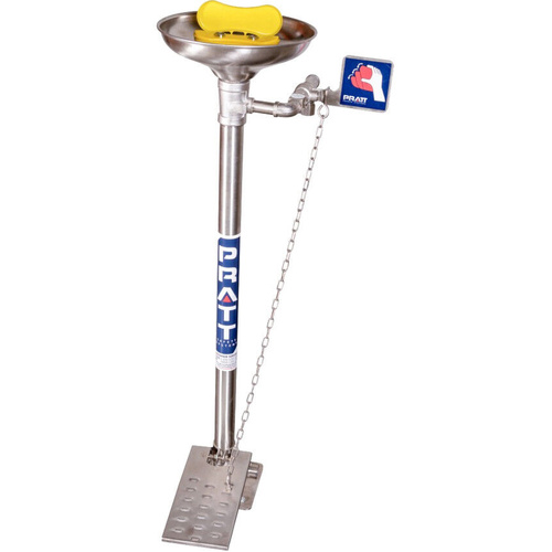 WORKWEAR, SAFETY & CORPORATE CLOTHING SPECIALISTS - PEDESTAL MOUNTED EYE & FACE WASH, WITH BOWL & FOOT TREADLE