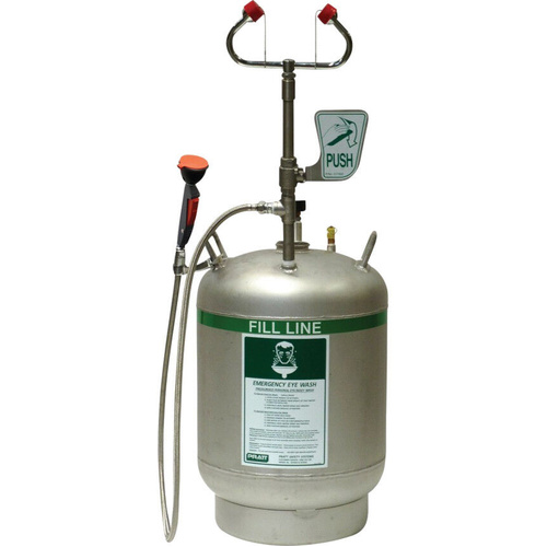 WORKWEAR, SAFETY & CORPORATE CLOTHING SPECIALISTS - Portable Pressurised Eye And Body Wash With Hand Held Drench Hose. 45L Unit
