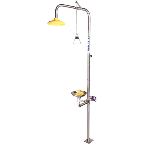 WORKWEAR, SAFETY & CORPORATE CLOTHING SPECIALISTS - COMBINATION SHOWER WITH EYE & FACE WASH AND BOWL - NO FOOT TREADLE