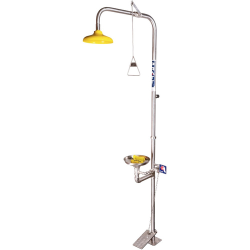WORKWEAR, SAFETY & CORPORATE CLOTHING SPECIALISTS COMBINATION SHOWER WITH EYE & FACE WASH, BOWL & FOOT TREADLE