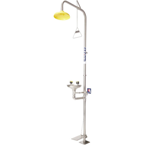 WORKWEAR, SAFETY & CORPORATE CLOTHING SPECIALISTS - COMBINATION SHOWER WITH EYE WASH, BOWL & FOOT TREADLE
