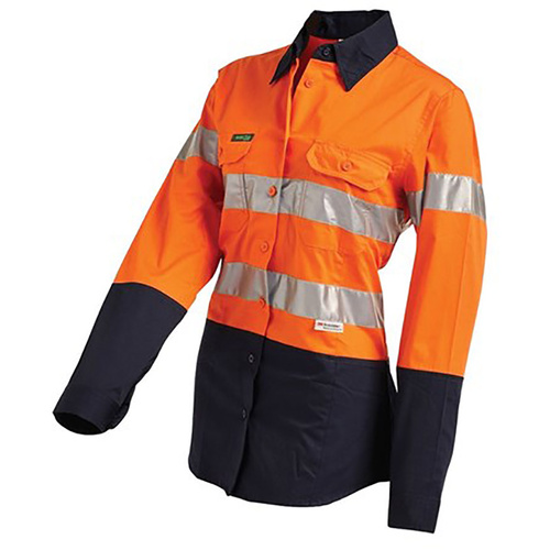 WORKWEAR, SAFETY & CORPORATE CLOTHING SPECIALISTS Hi-Vis Womens 2 Tone Lightweight Taped Shirt