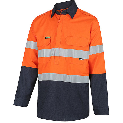 WORKWEAR, SAFETY & CORPORATE CLOTHING SPECIALISTS DISCONTINUED - FLAREX PPE1 FR Inherent Closed Front NENS09 155gsm Lightweight Taped Shirt