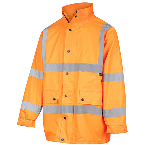 WORKWEAR, SAFETY & CORPORATE CLOTHING SPECIALISTS DISCONTINUED - Hi-Vis 2 Tone Waterproof X-Back Rail Taped Rain Jacket