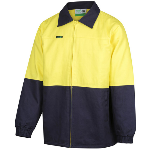 WORKWEAR, SAFETY & CORPORATE CLOTHING SPECIALISTS - DISCONTINUED - Hi-Vis 2 Tone Cotton Drill Jacket