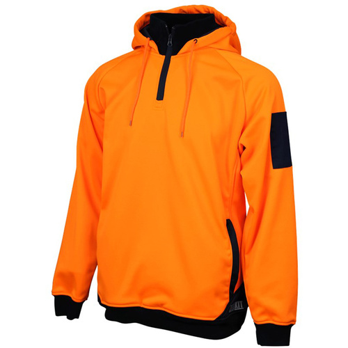 WORKWEAR, SAFETY & CORPORATE CLOTHING SPECIALISTS DISCONTINUED - Hi-Vis 2 Tone 1/4 Zip Tech Fleece Hoodie