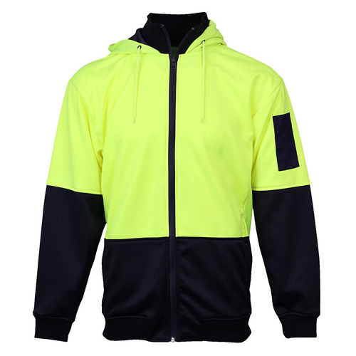 WORKWEAR, SAFETY & CORPORATE CLOTHING SPECIALISTS DISCONTINUED - Hi-Vis 2 Tone Full Zip Tech Fleece Hoodie