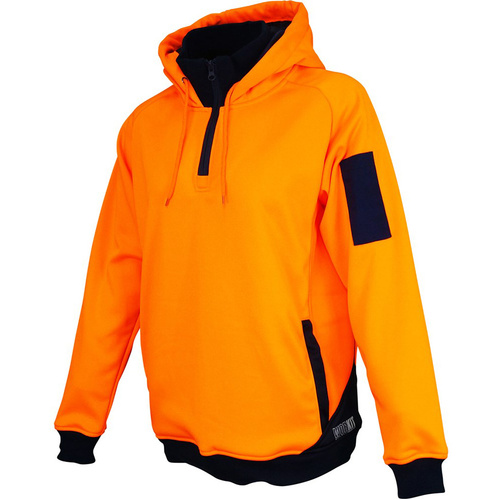 WORKWEAR, SAFETY & CORPORATE CLOTHING SPECIALISTS - DISCONTINUED - HI-VIS WOMENS 1/4 ZIP TECH FLEECE HOODIE