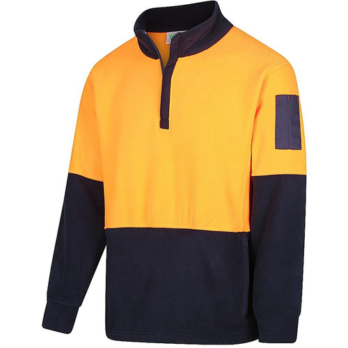 WORKWEAR, SAFETY & CORPORATE CLOTHING SPECIALISTS - DISCONTINUED - Hi-Vis 2 Tone 1/4 Zip Polar Fleece Jumper