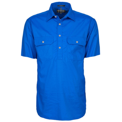 WORKWEAR, SAFETY & CORPORATE CLOTHING SPECIALISTS - Closed Front Men's Pilbara Shirt - Short Sleeve