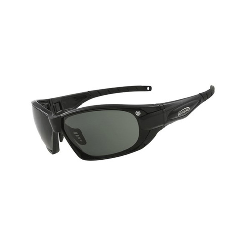WORKWEAR, SAFETY & CORPORATE CLOTHING SPECIALISTS Genisys Black Gloss Frame Titanium AF/AS Smoke Lens