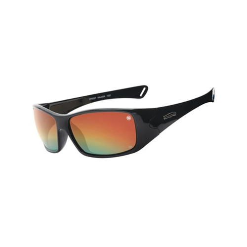 WORKWEAR, SAFETY & CORPORATE CLOTHING SPECIALISTS Street Walker  Black Gloss Frame Red Mirror Lens